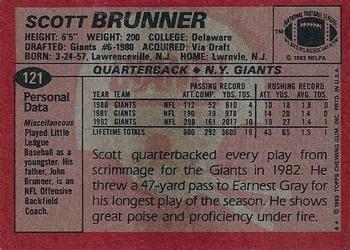 1983 Topps #121 Scott Brunner Back