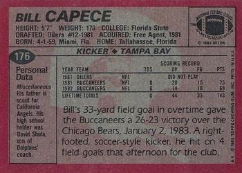 1983 Topps #176 Bill Capece Back