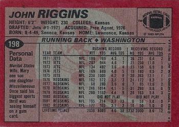 1983 Topps #198 John Riggins Back