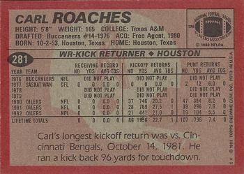1983 Topps #281 Carl Roaches Back