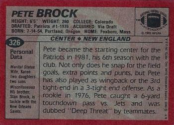 1983 Topps #326 Pete Brock Back