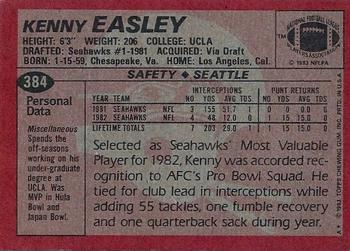 1983 Topps #384 Kenny Easley Back