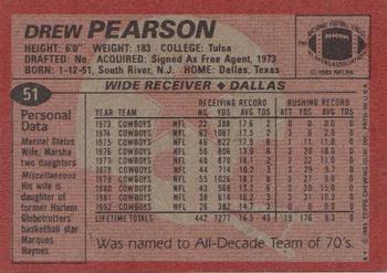 1983 Topps #51 Drew Pearson Back