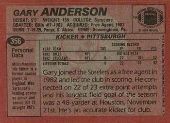 1983 Topps #356 Gary Anderson Back