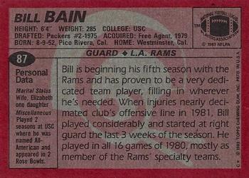 1983 Topps #87 Bill Bain Back