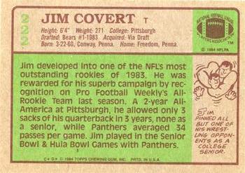 1984 Topps #222 Jim Covert Back