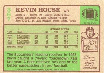 1984 Topps #367 Kevin House Back