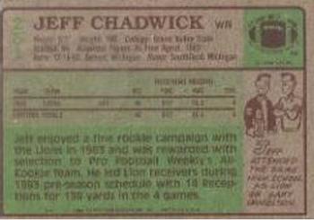 1984 Topps #251 Jeff Chadwick Back