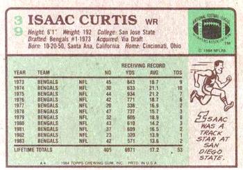 1984 Topps #39 Isaac Curtis Back