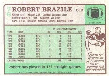 1984 Topps #76 Robert Brazile Back