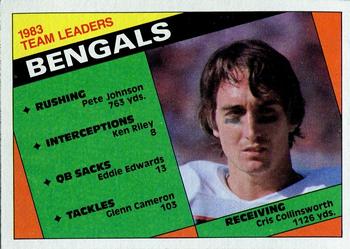 1984 Topps #32 Bengals Team Leaders - Cris Collinsworth Front