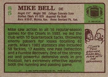 1984 Topps #85 Mike Bell Back