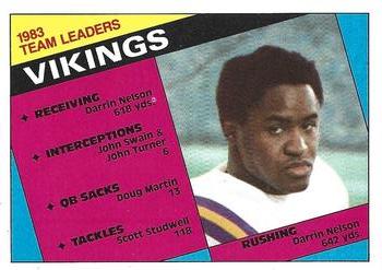 1984 Topps #288 Vikings Team Leaders - Darrin Nelson Front