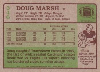 1984 Topps #346 Doug Marsh Back