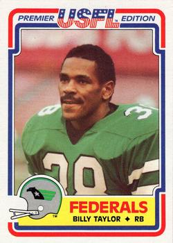 1984 Topps USFL #130 Billy Taylor Front