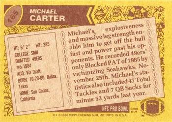 1986 Topps #165 Michael Carter Back