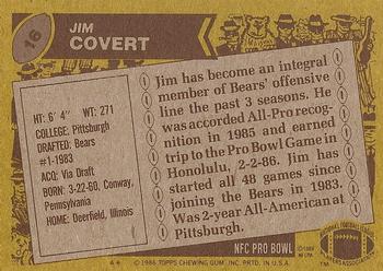 1986 Topps #16 Jim Covert Back