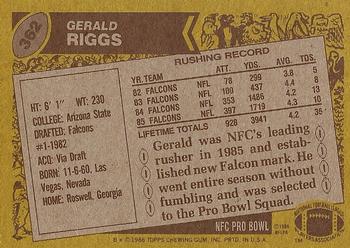 1986 Topps #362 Gerald Riggs Back