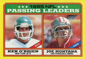 1986 Topps #225 Ken O'Brien / Joe Montana Front