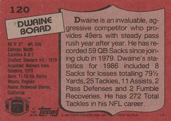 1987 Topps #120 Dwaine Board Back