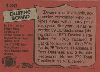 1987 Topps #120 Dwaine Board Back