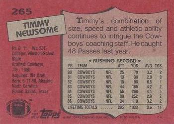1987 Topps #265 Timmy Newsome Back