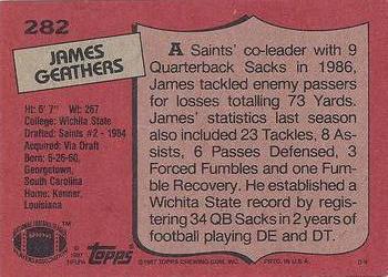 1987 Topps #282 James Geathers Back