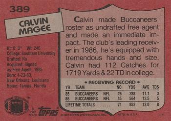 1987 Topps #389 Calvin Magee Back