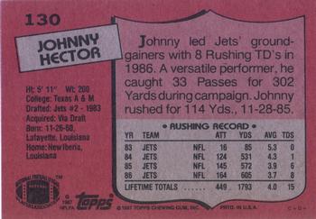 1987 Topps #130 Johnny Hector Back