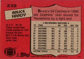 1987 Topps #239 Bruce Hardy Back