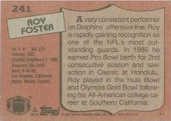 1987 Topps #241 Roy Foster Back