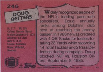 1987 Topps #246 Doug Betters Back