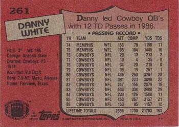 1987 Topps #261 Danny White Back