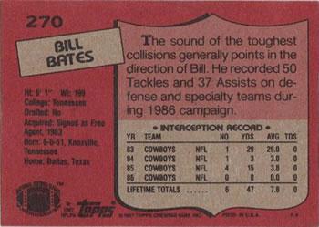 1987 Topps #270 Bill Bates Back