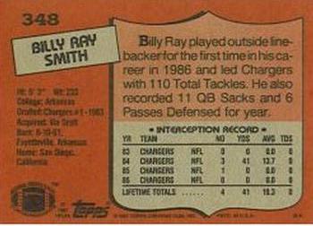 1987 Topps #348 Billy Ray Smith Back