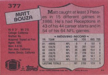1987 Topps #377 Matt Bouza Back