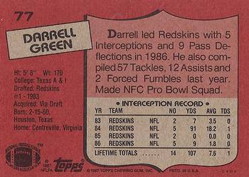 1987 Topps #77 Darrell Green Back