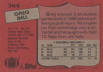 1987 Topps #364 Greg Bell Back