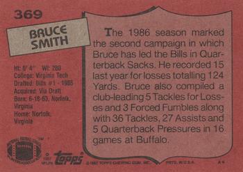 1987 Topps #369 Bruce Smith Back