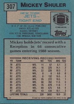 1988 Topps #307 Mickey Shuler Back