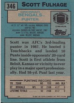 1988 Topps #346 Scott Fulhage Back