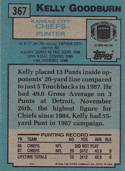 1988 Topps #367 Kelly Goodburn Back