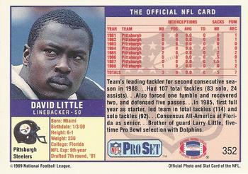 1989 Pro Set #352 David Little Back