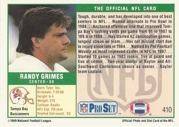 1989 Pro Set #410 Randy Grimes Back