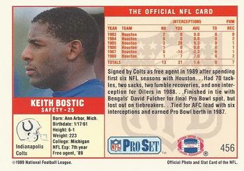 1989 Pro Set #456 Keith Bostic Back