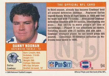 1989 Pro Set #94 Danny Noonan Back