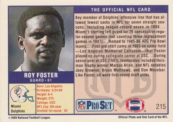 1989 Pro Set #215 Roy Foster Back