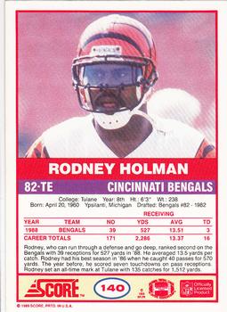 1989 Score #140 Rodney Holman Back