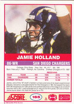 1989 Score #165 Jamie Holland Back