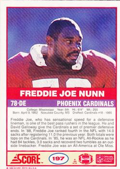 1989 Score #197 Freddie Joe Nunn Back